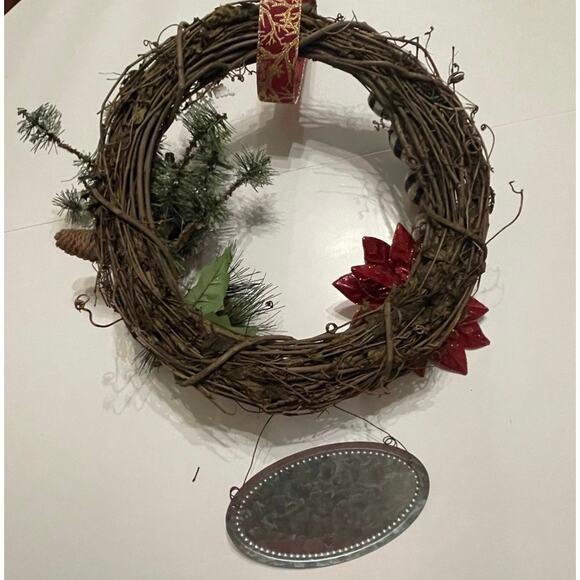 Handcrafted Wreath Grapevine Christmas Owl NWOT - Picture 11 of 12